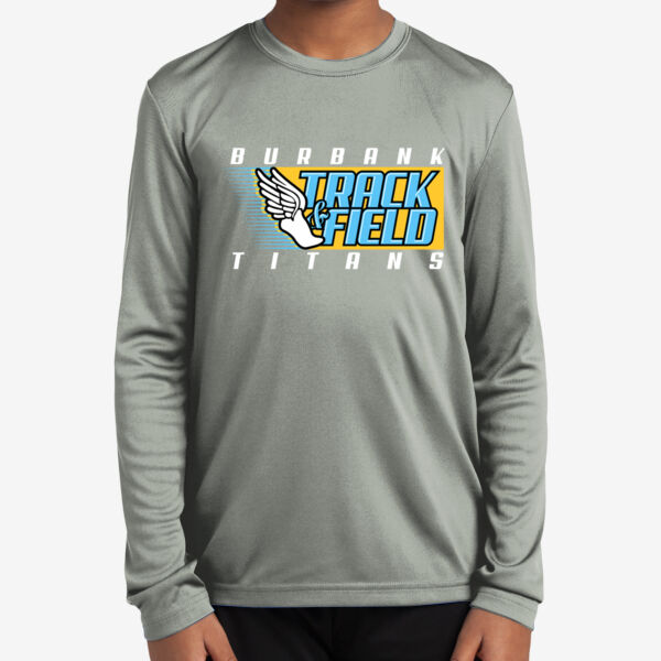 Burbank Track & Field Youth Long Sleeve PosiCharge Competitor Tee Thumbnail